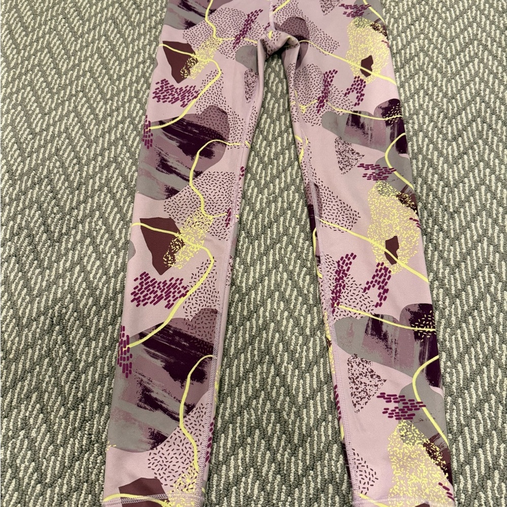 Athleta Kids Leggings in Purple and Yellow